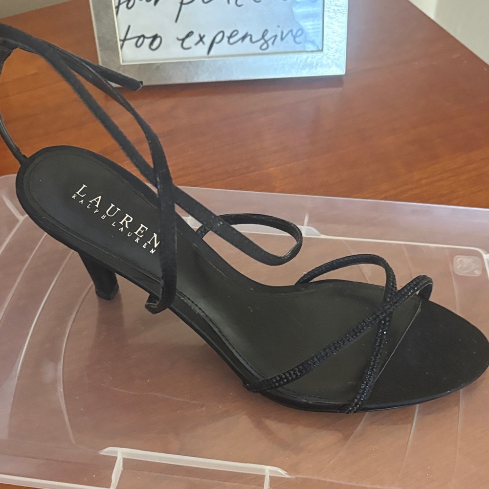 Ralph Lauren Black Strappy Heels